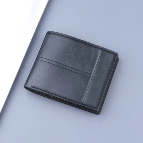 New Men's Short Wallet/Money Clip/Card Holder Combo – Multifunctional Leather Wallet with Coin Pocket (Business Style)