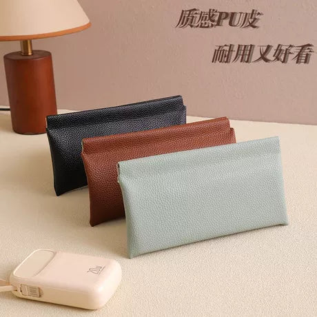 Minimalist Large-Capacity Long Coin & Cash Wallet – Portable Organizer with Snap-Closure Design (Litchi-Grain Finish, Unisex)
