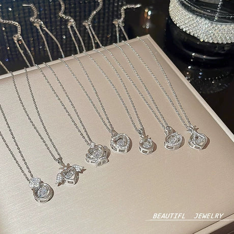 Trendy, affordable-luxury, non-fading titanium steel necklace for women; a versatile, chic, and unique piece featuring a stylish pendant—an elegant accessory that sits beautifully at the collarbone.
